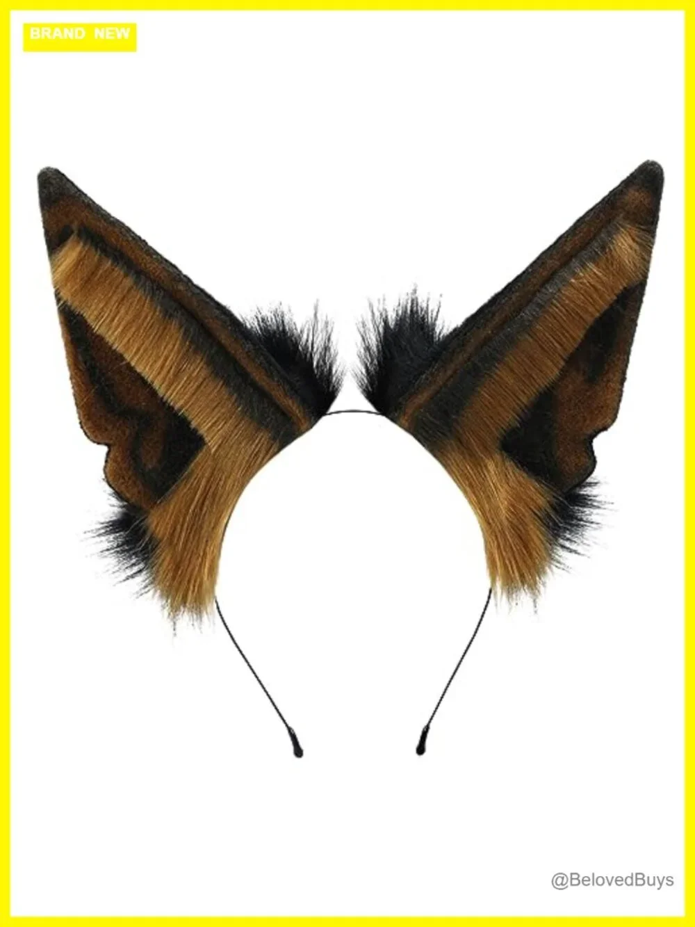 Faux Fur Jackal Ears Headband Hair Hoop Halloween Cosplay Accessory